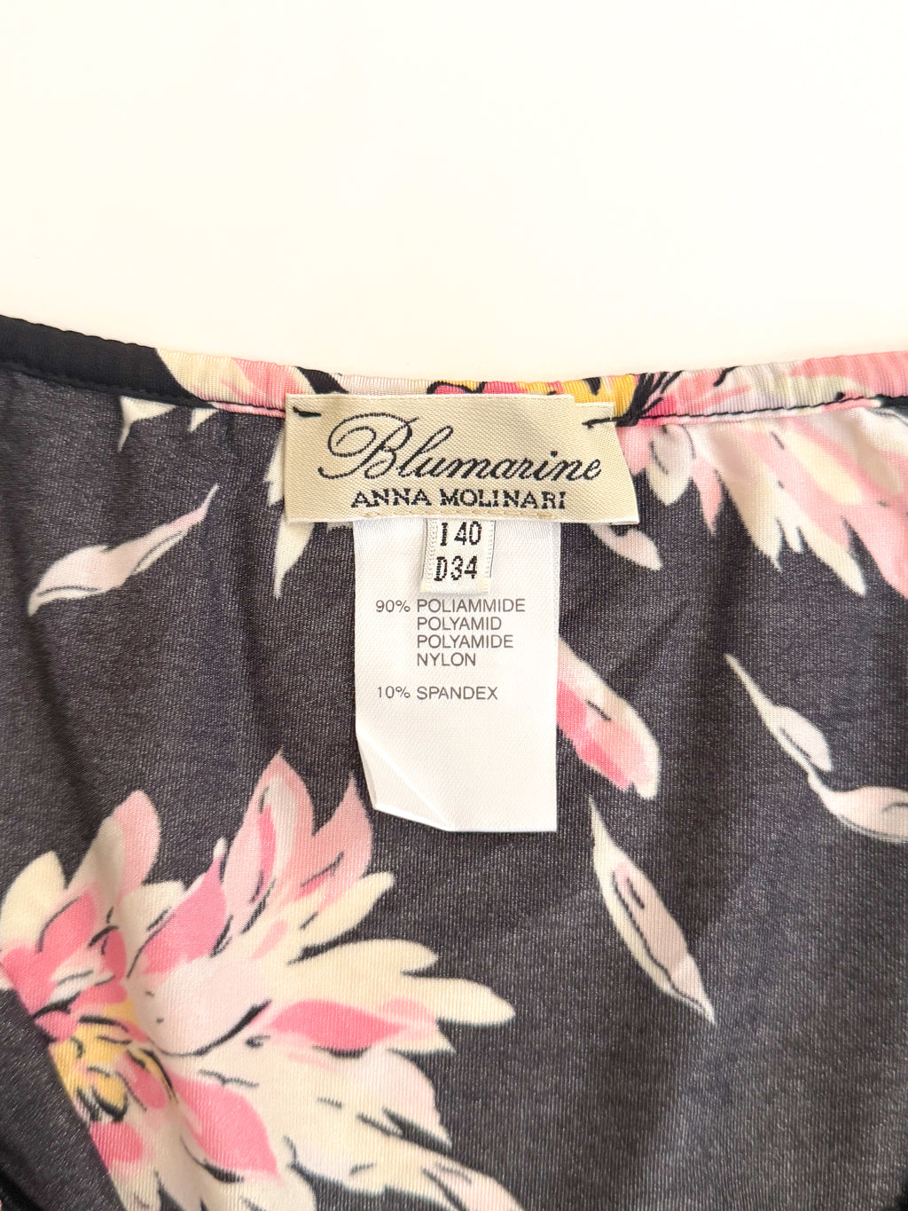 Blumarine Pink & Black Floral Top