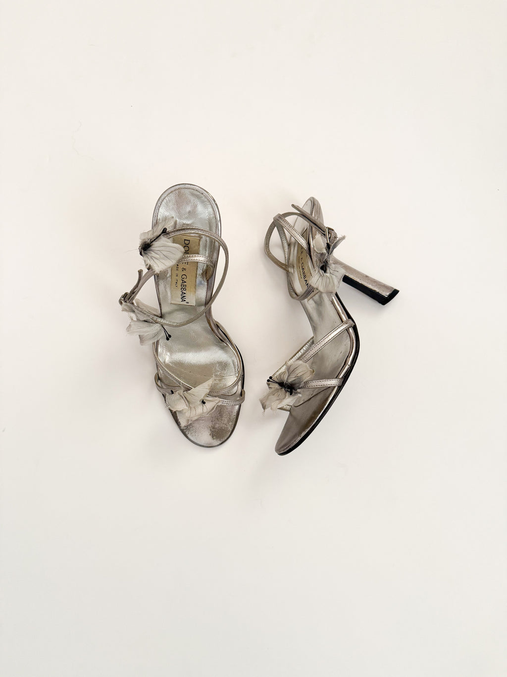Dolce & Gabbana S/S 1998 ‘Stromboli’ Silver Butterfly Heels