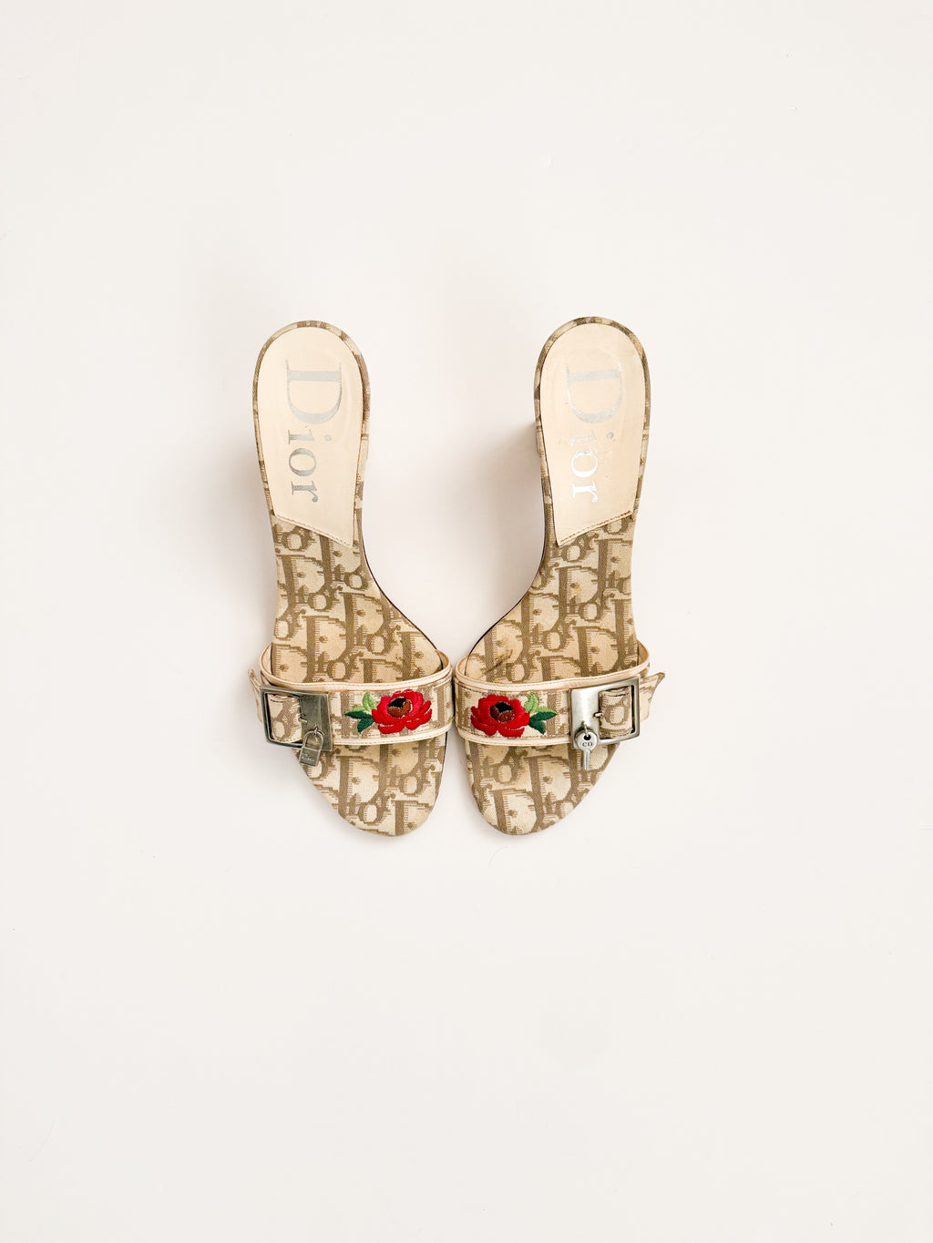Christian Dior Trotter S/S 2005 Rose Lock & Key Heels