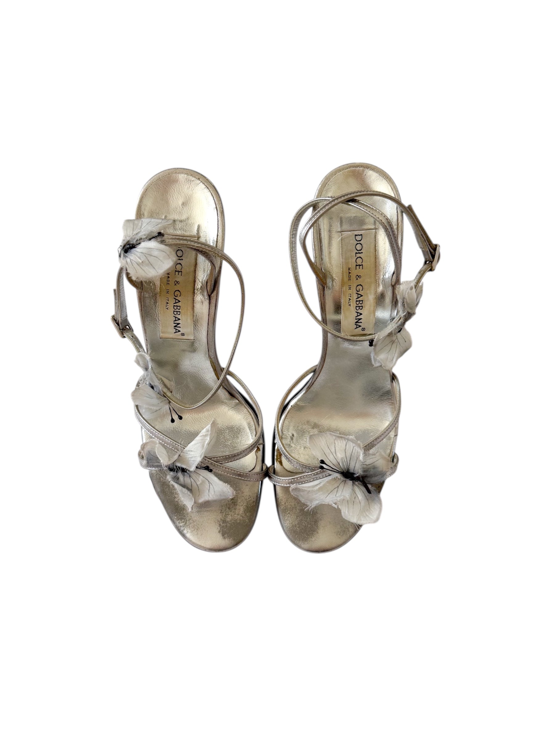 Dolce & Gabbana S/S 1998 ‘Strombolini’ Silver Flower Heels