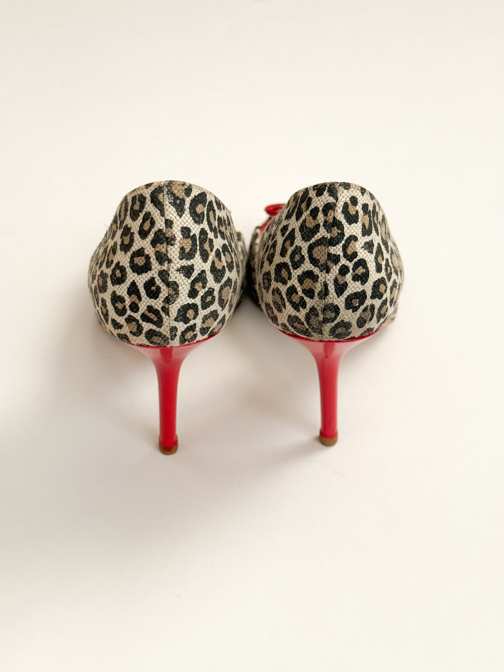Jimmy Choo Red Bow Leopard D'Orsay Pumps