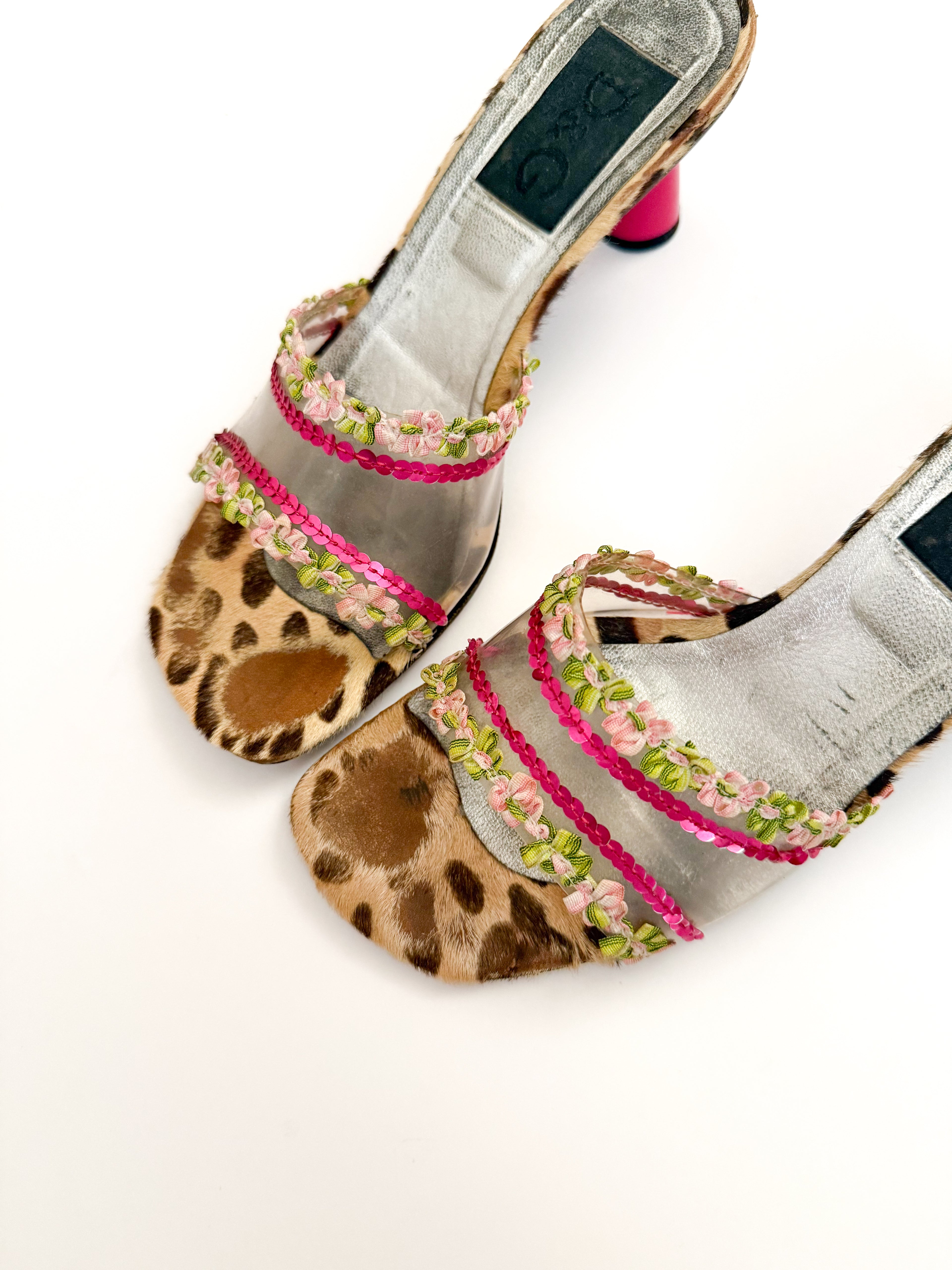 Dolce & Gabbana Ponyhair Sequin PVC Heels