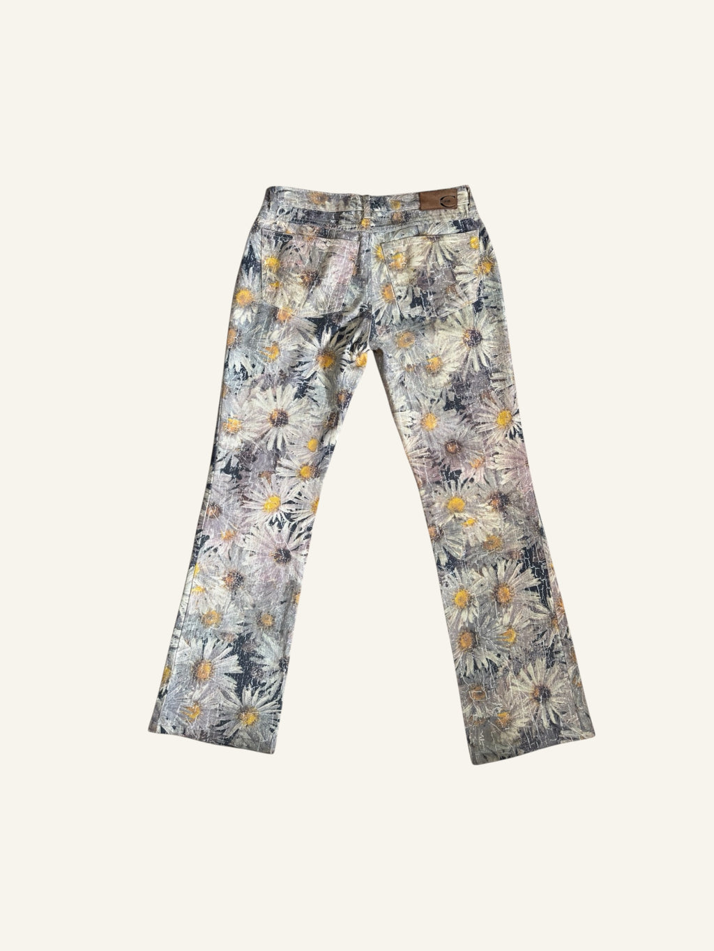 Just Cavalli Grey Flower Patterned Pants