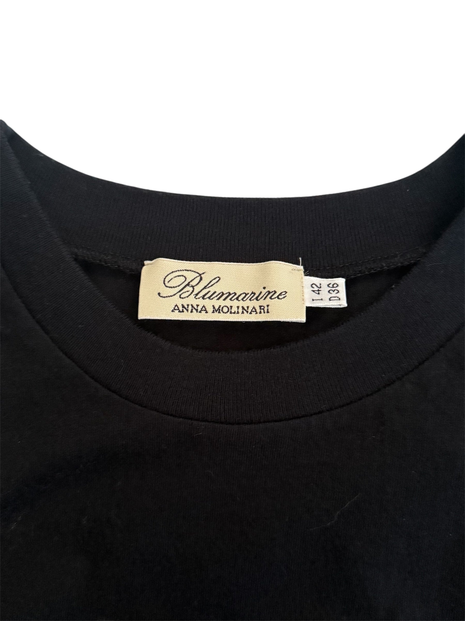 Blumarine Black Floral Ruffle Short Sleeve Top – Venus Vintage