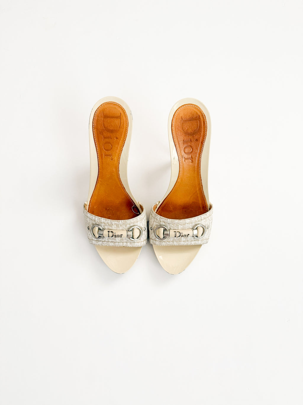 Christian Dior Monogram Trotter Beige Heels