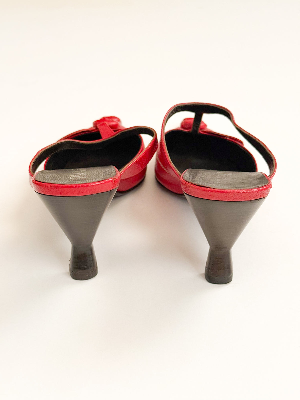 Prada S/S 2000 Red Flower Pointed Mules