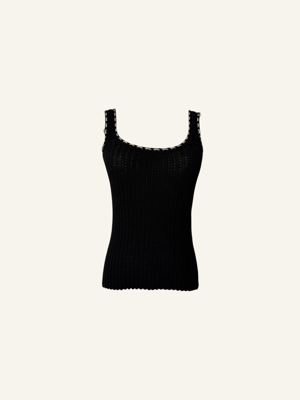 Dolce & Gabbana Black Cashmere Embroidered Top