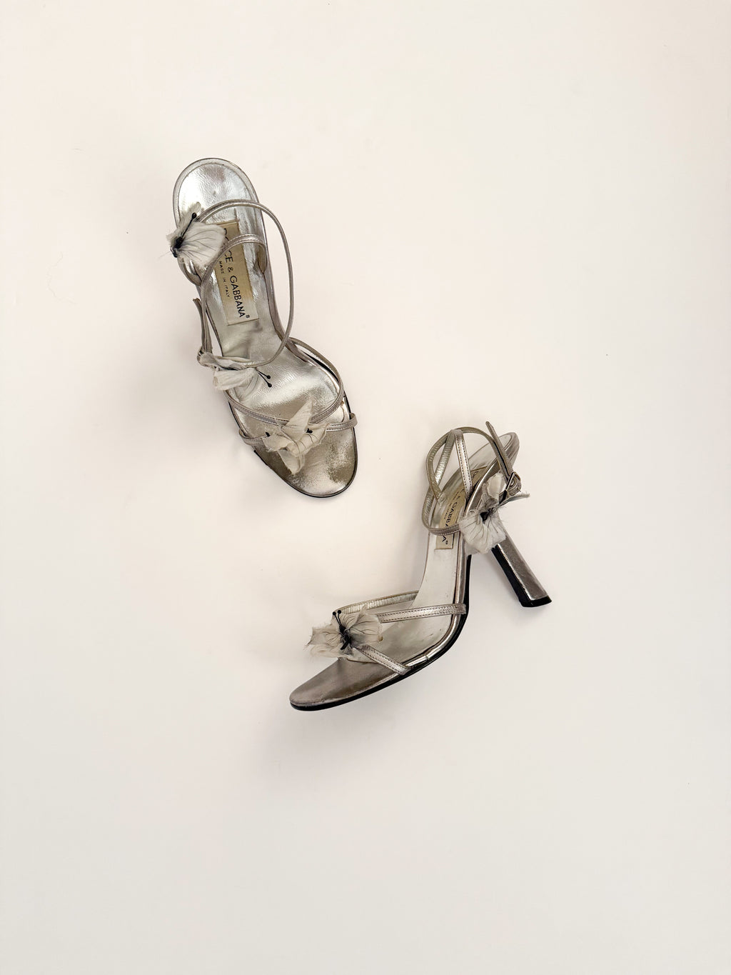 Dolce & Gabbana S/S 1998 ‘Stromboli’ Silver Butterfly Heels