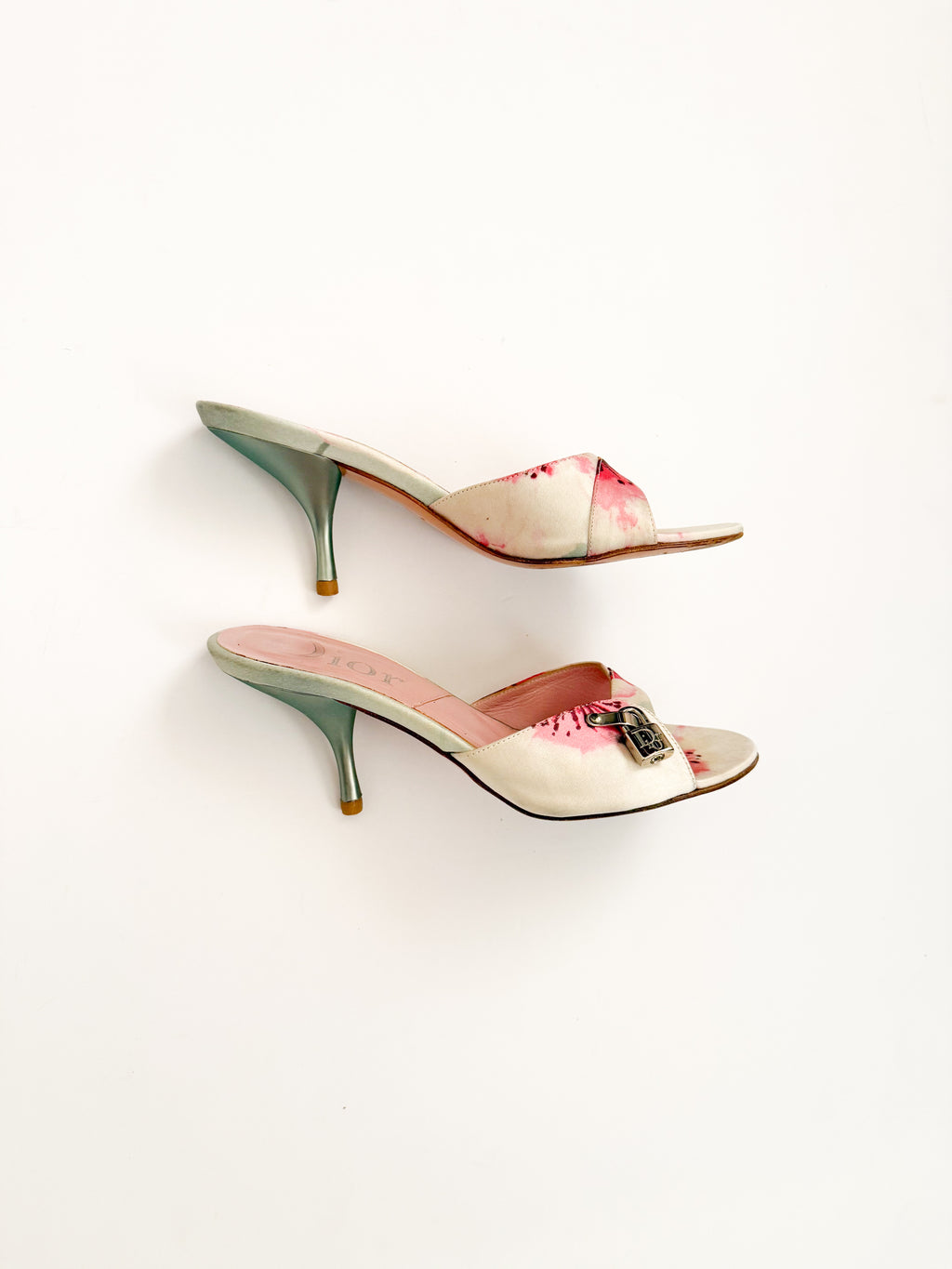 Christian Dior S/S 2005 Pink Floral Lock & Key Heels