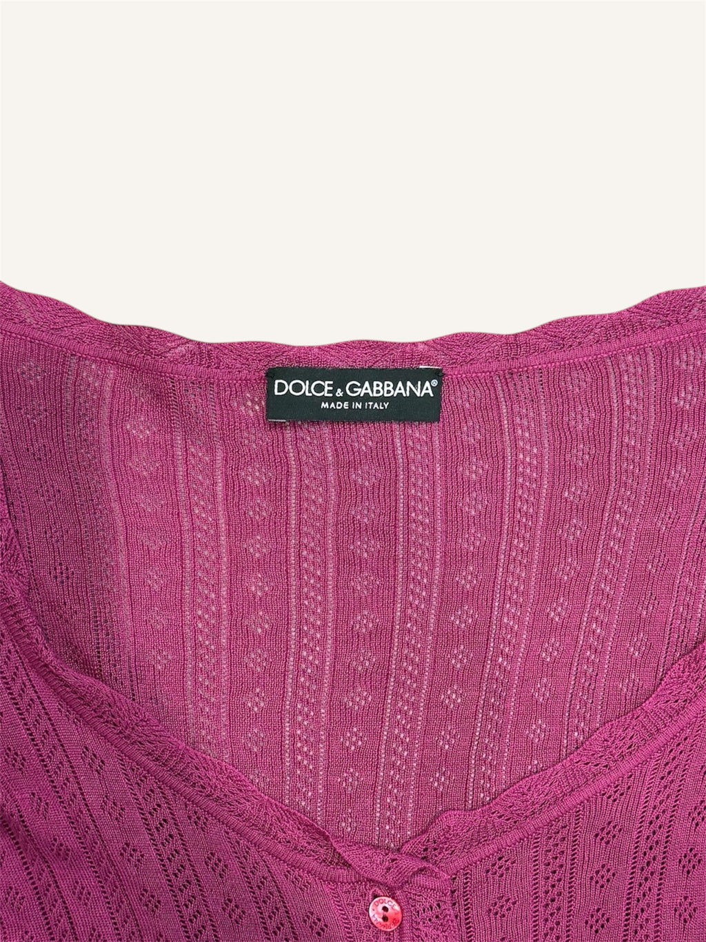 Dolce & Gabbana Pink Pointelle Milkmaid Top