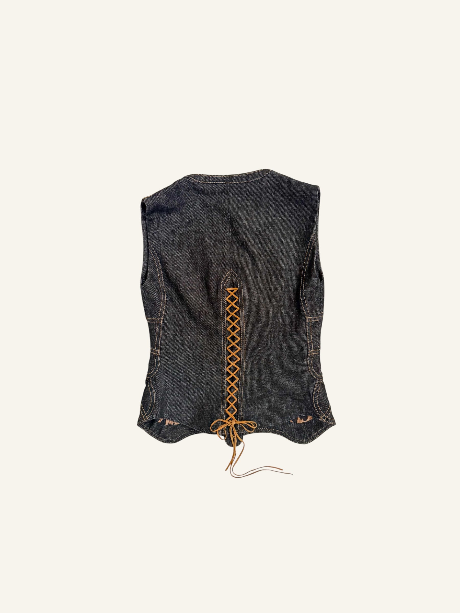 Dolce & Gabbana S/S 2002 Butterfly Dark Denim Top