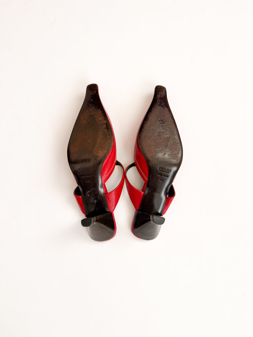 Prada S/S 2000 Red Flower Pointed Mules