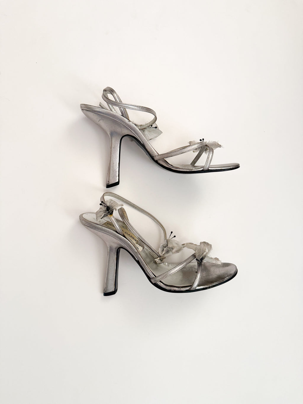 Dolce & Gabbana S/S 1998 ‘Stromboli’ Silver Butterfly Heels
