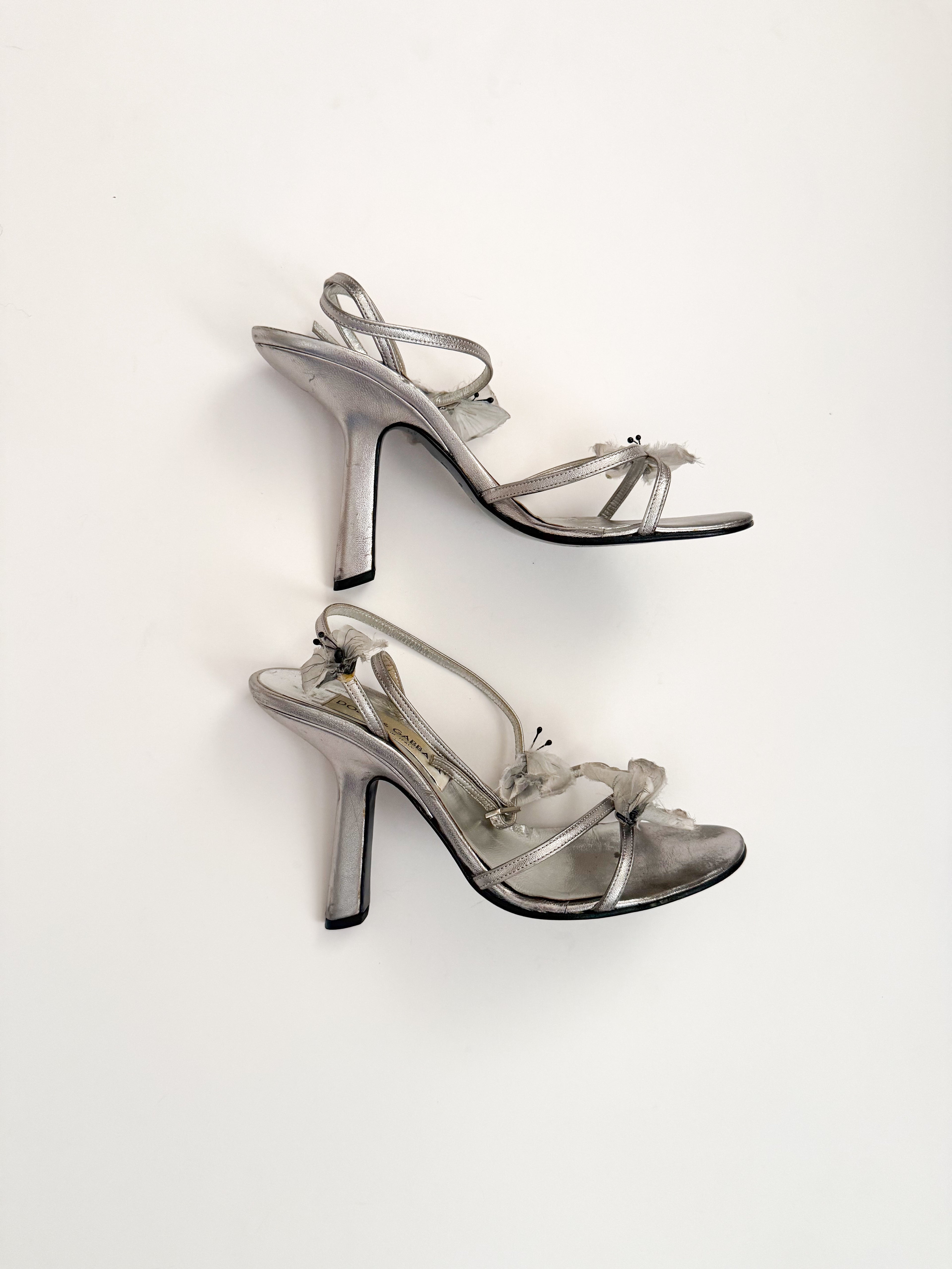 Dolce & Gabbana S/S 1998 ‘Stromboli’ Silver Butterfly Heels