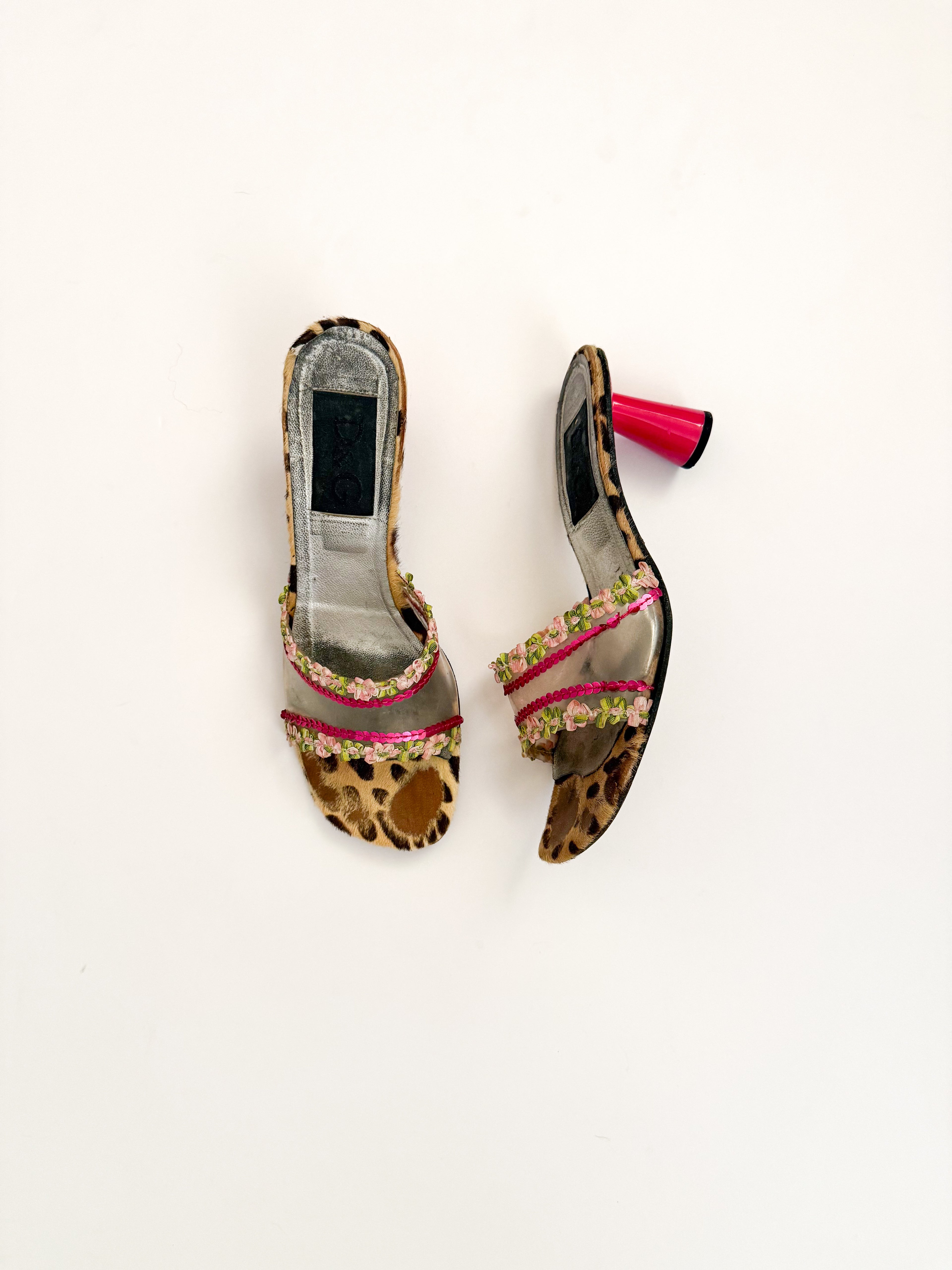 Dolce & Gabbana Ponyhair Sequin PVC Heels