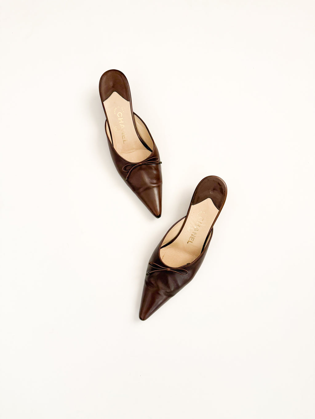 Chanel 1999 Brown Leather Mules