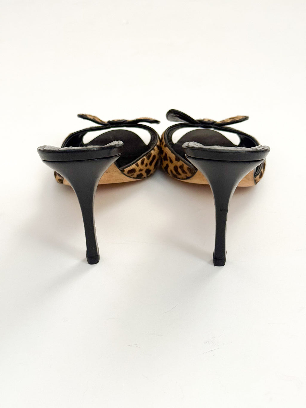 Manolo Blahnik Ponyhair Cheetah Print Bow Heels