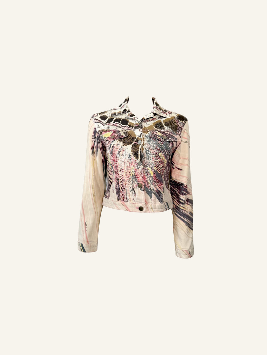 Roberto Cavalli S/S 2004 Feather Jacket & Pant Set