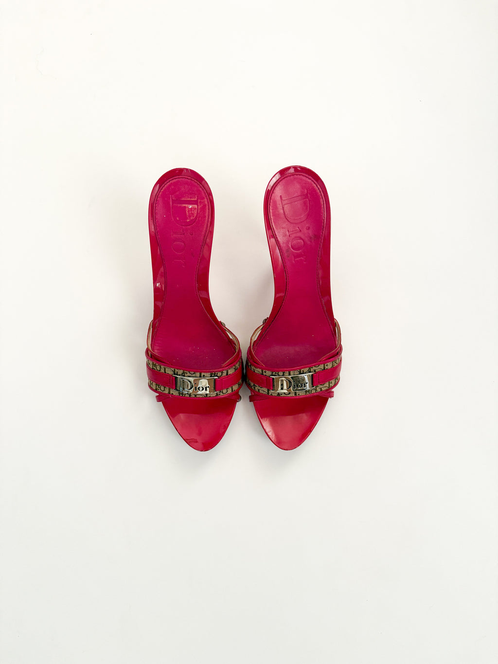Christian Dior Hot Pink Trotter Monogram Heels