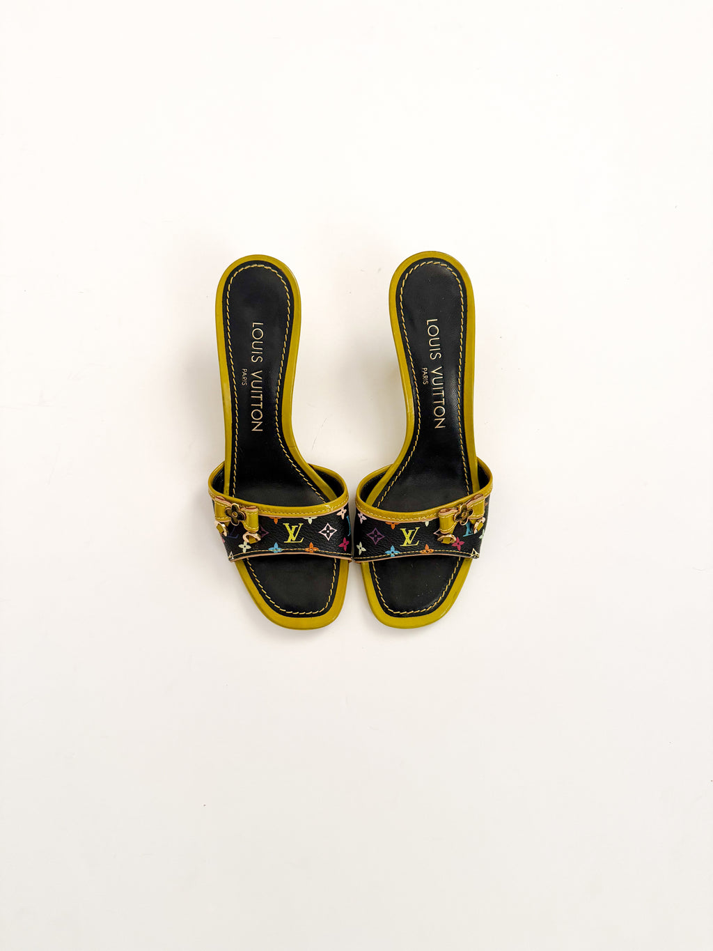 Louis Vuitton Multicolor Murakami Leather Kitten Heels