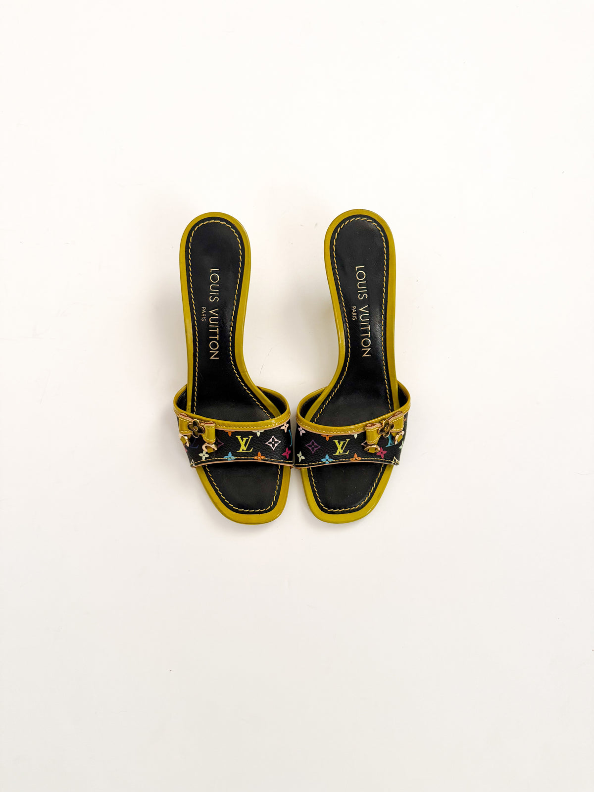 Louis Vuitton Multicolor Murakami Leather Kitten Heels