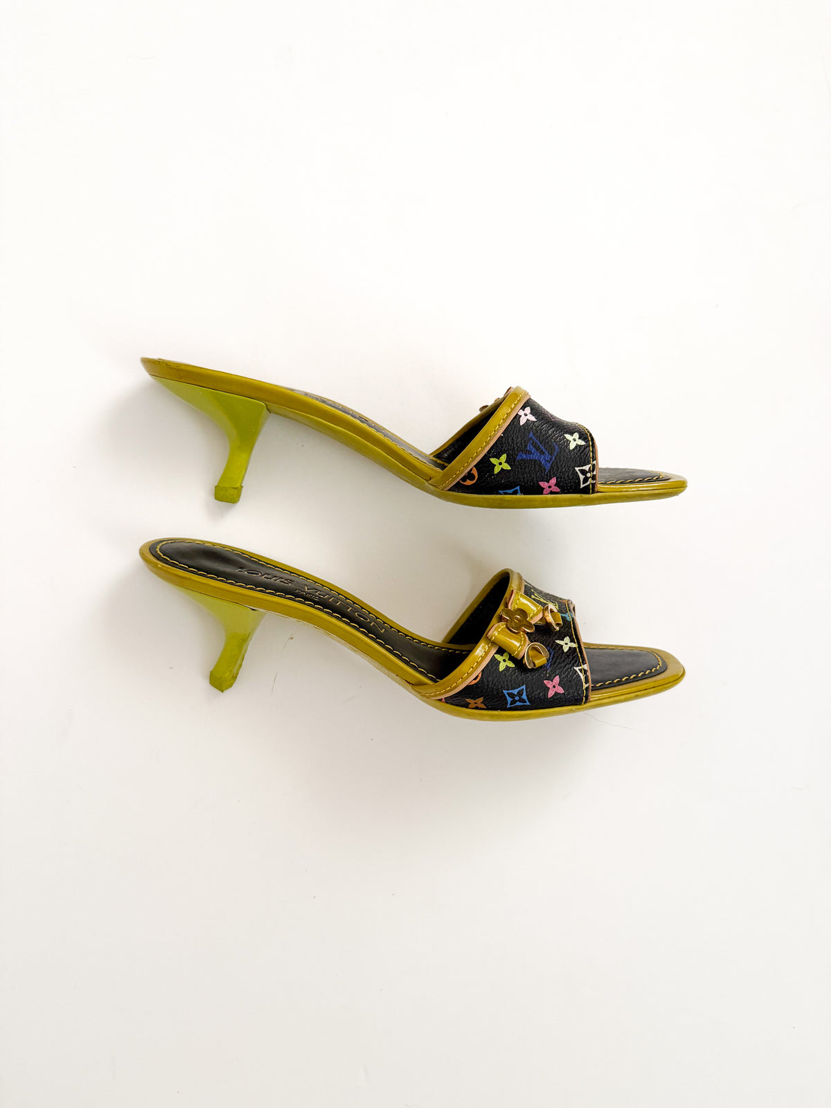 Louis Vuitton Multicolor Murakami Leather Kitten Heels