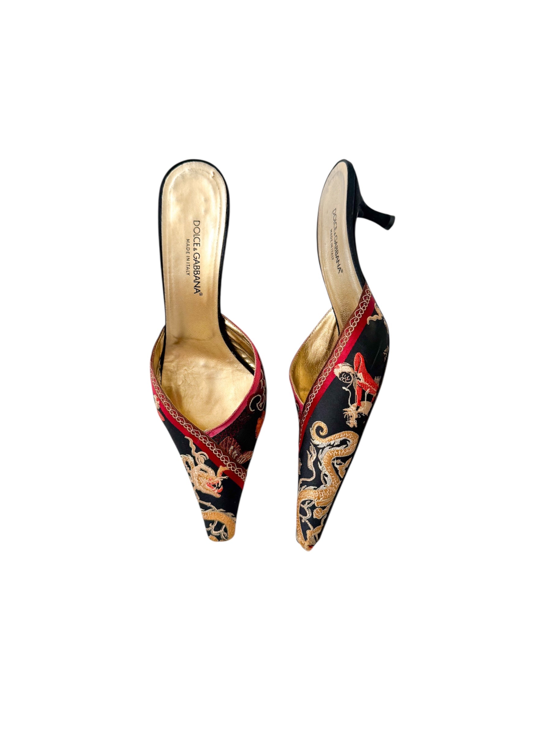 Dolce & Gabbana Dragon Embroidery Mules