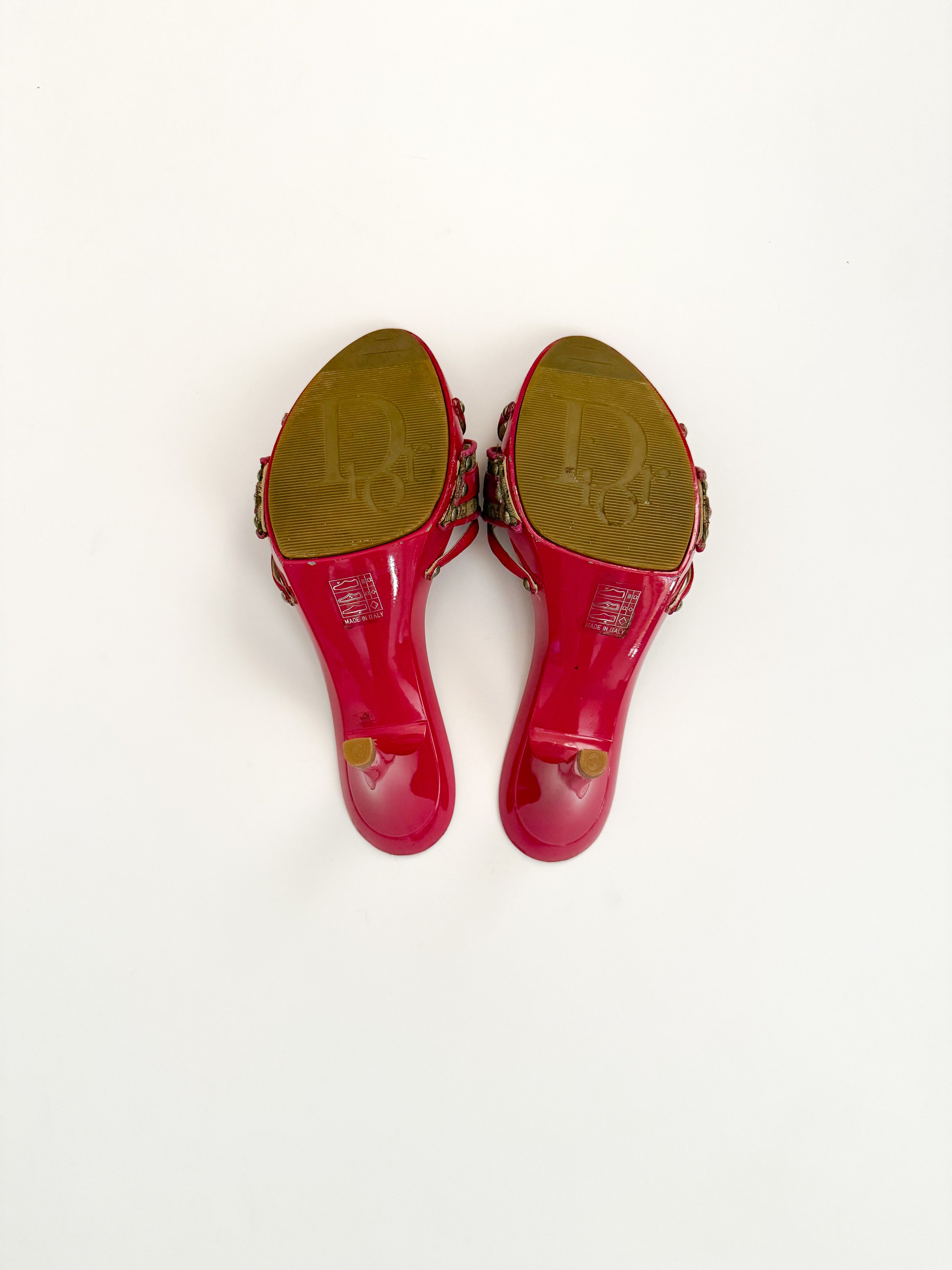 Christian Dior Hot Pink Trotter Monogram Heels