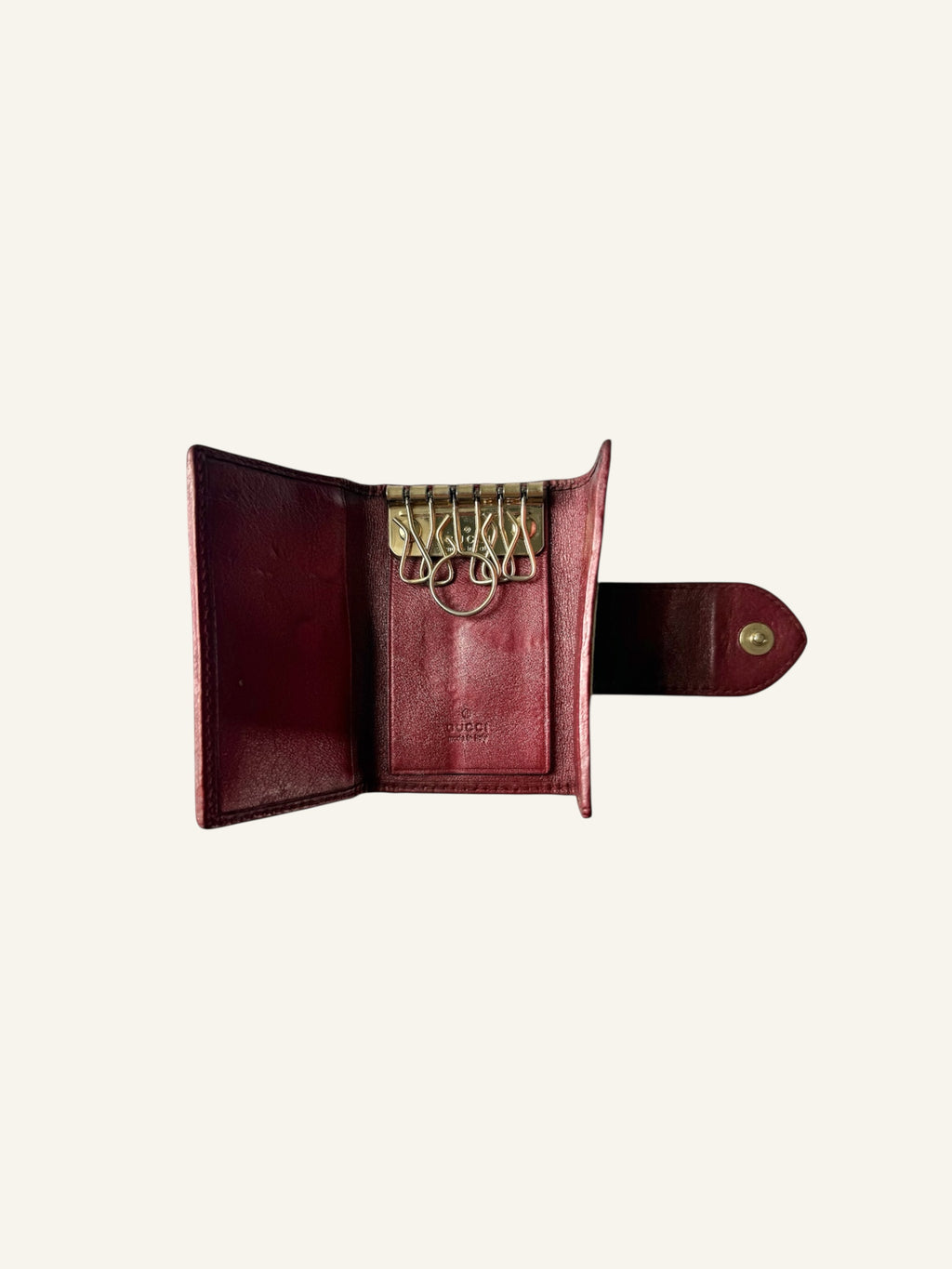 Vintage Gucci Heart Burgundy 6-Key Holder