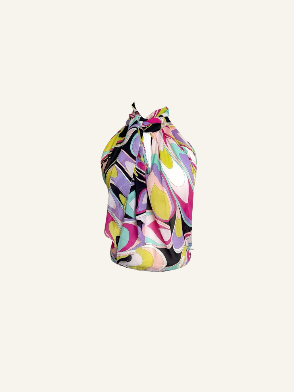 Emilio Pucci Silk Scarf Tie Halter Top