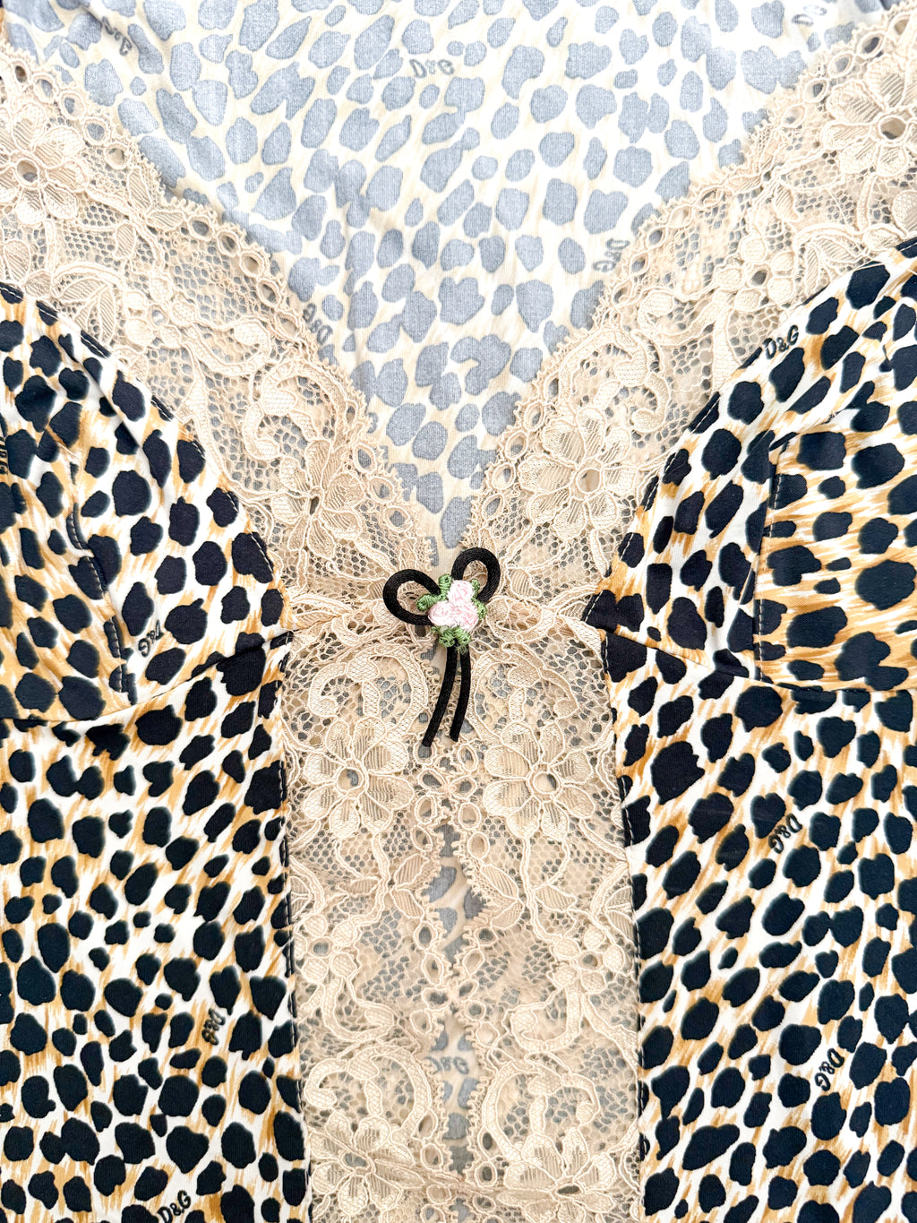 D&G Leopard Beige Lace Tank Top