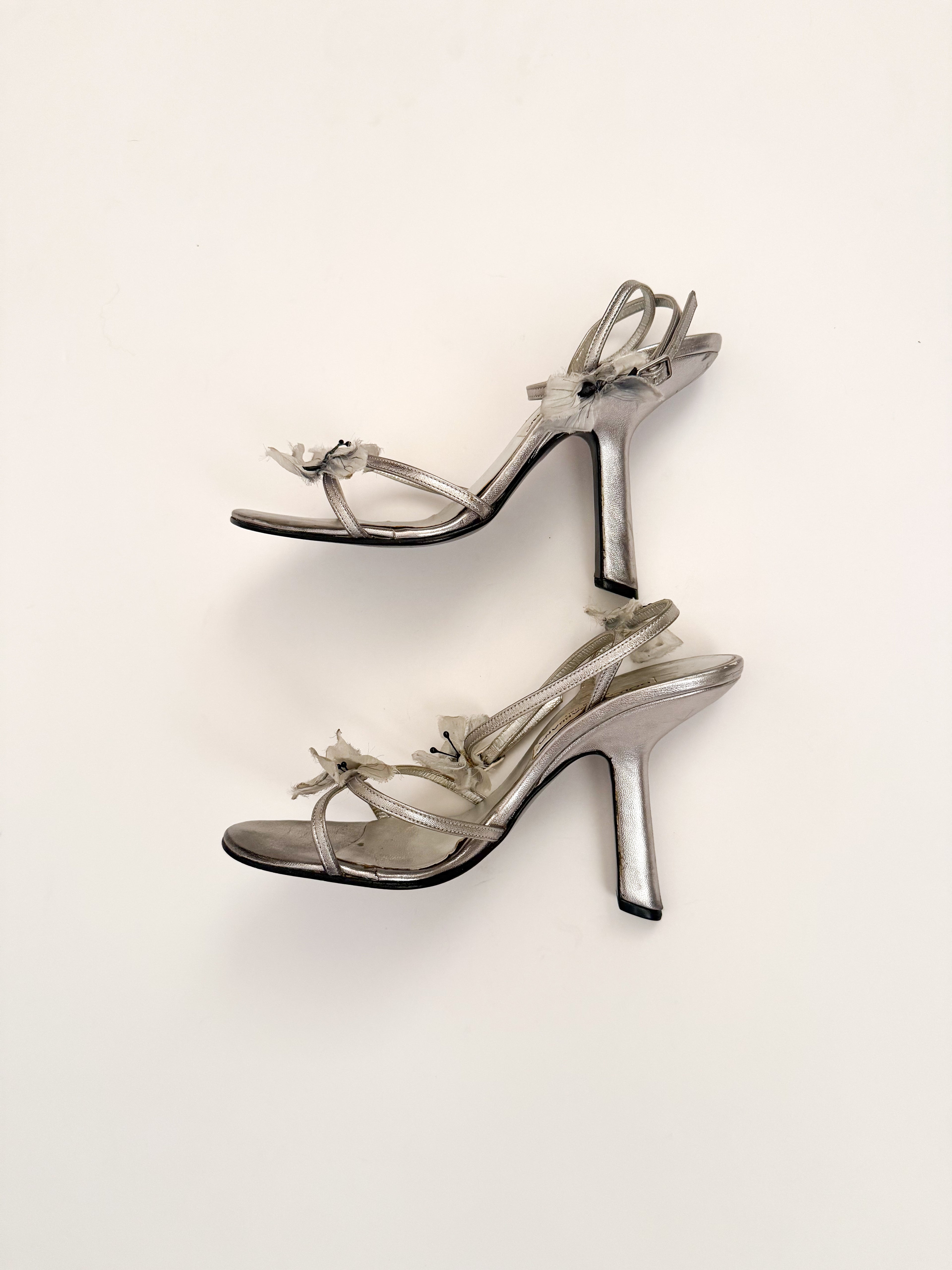 Dolce & Gabbana S/S 1998 ‘Stromboli’ Silver Butterfly Heels
