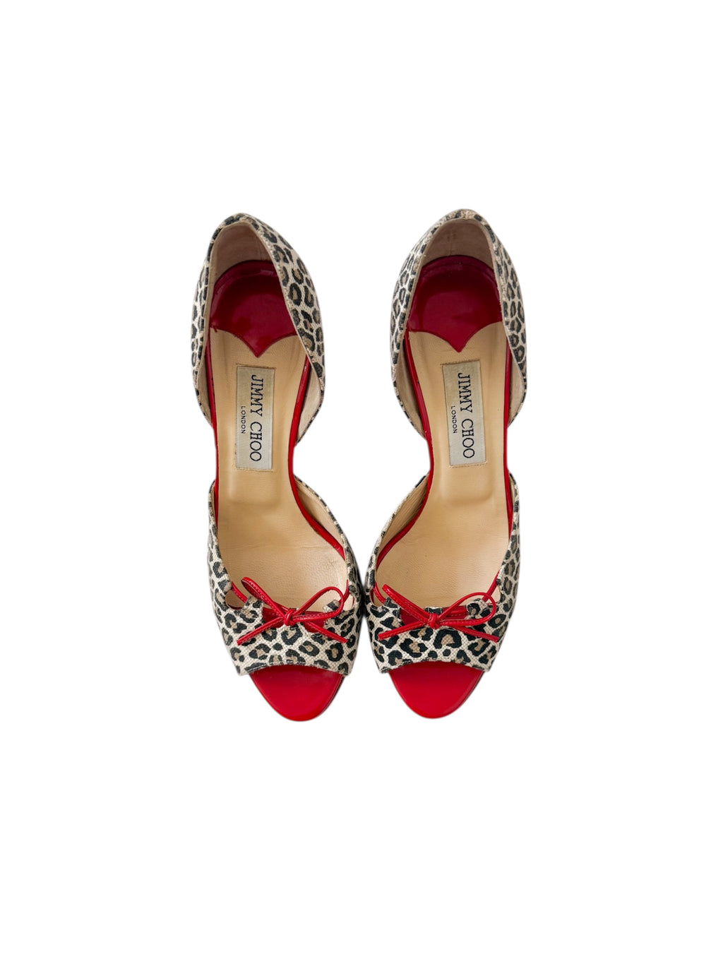 Jimmy Choo Red Bow Leopard D'Orsay Pumps