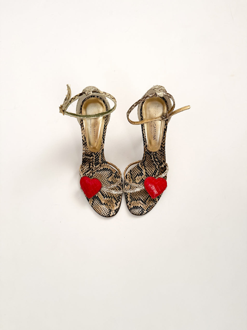 Dolce & Gabbana S/S 2005 Runway Snakeskin Heart Heels