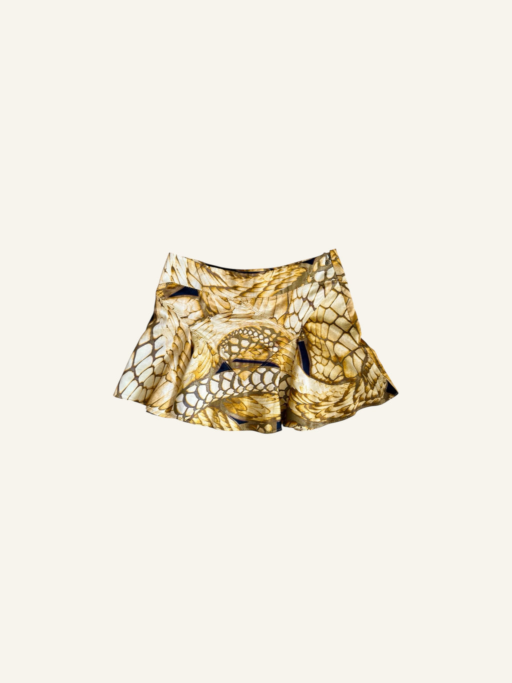 Just Cavalli Yellow Snakeskin Mini Skirt