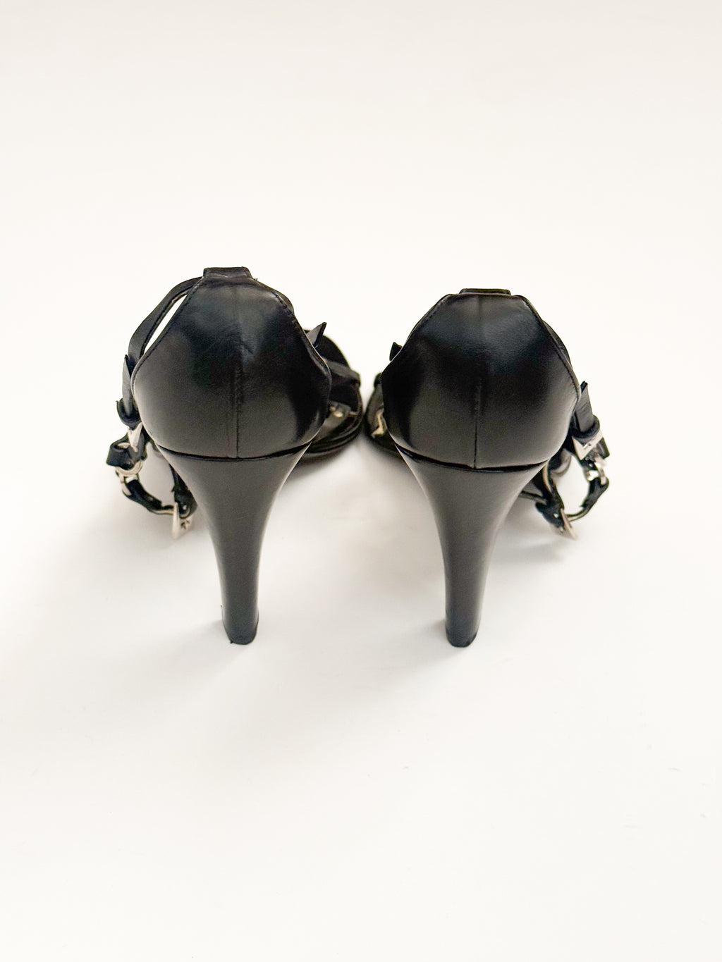 Christian Dior F/W 2003 Black Leather Bondage Heels