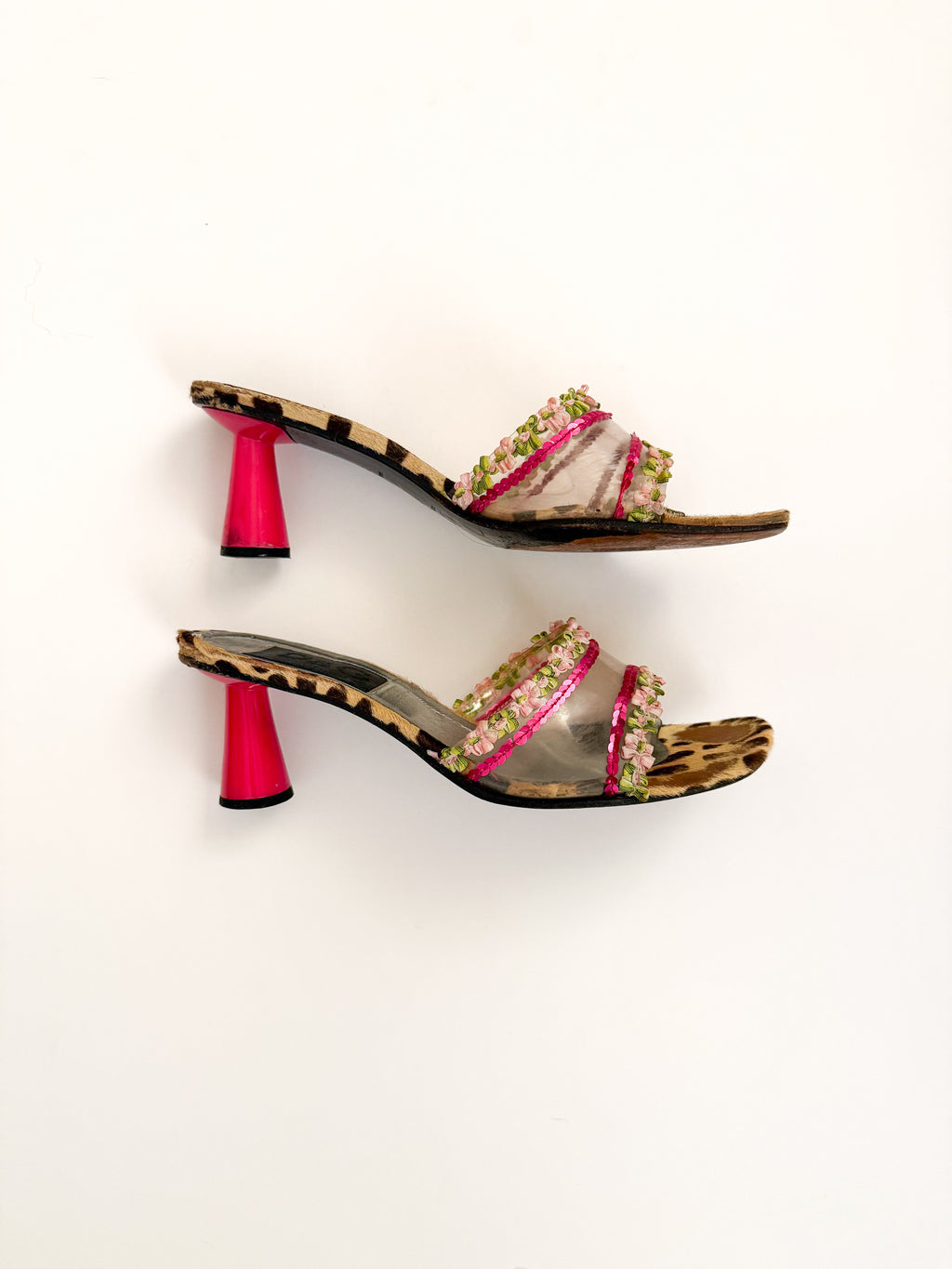 Dolce & Gabbana Ponyhair Sequin PVC Heels