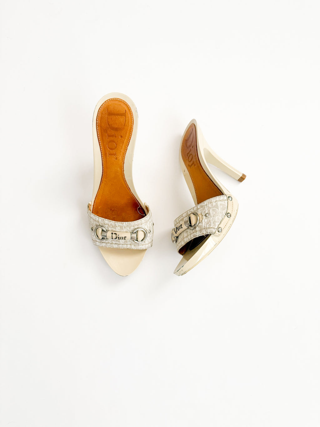 Christian Dior Monogram Trotter Beige Heels