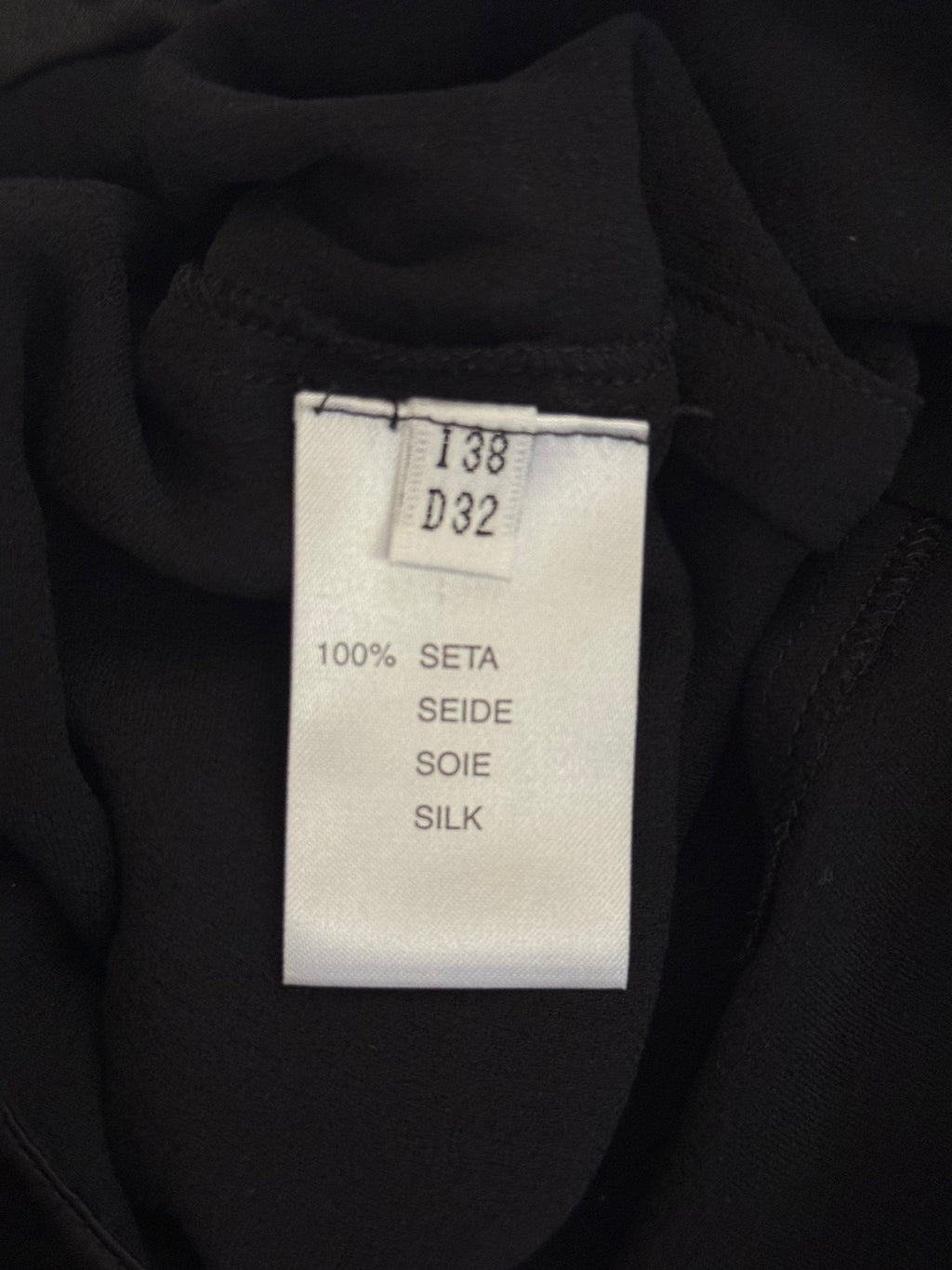 Blumarine Black Silk Ruffle Long Sleeve Blouse
