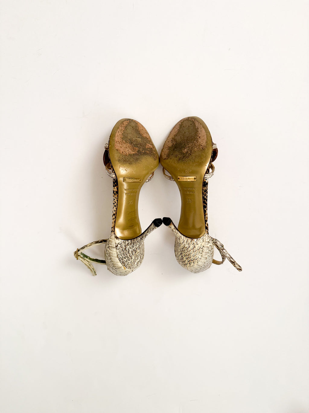 Dolce & Gabbana S/S 2005 Runway Snakeskin Heart Heels