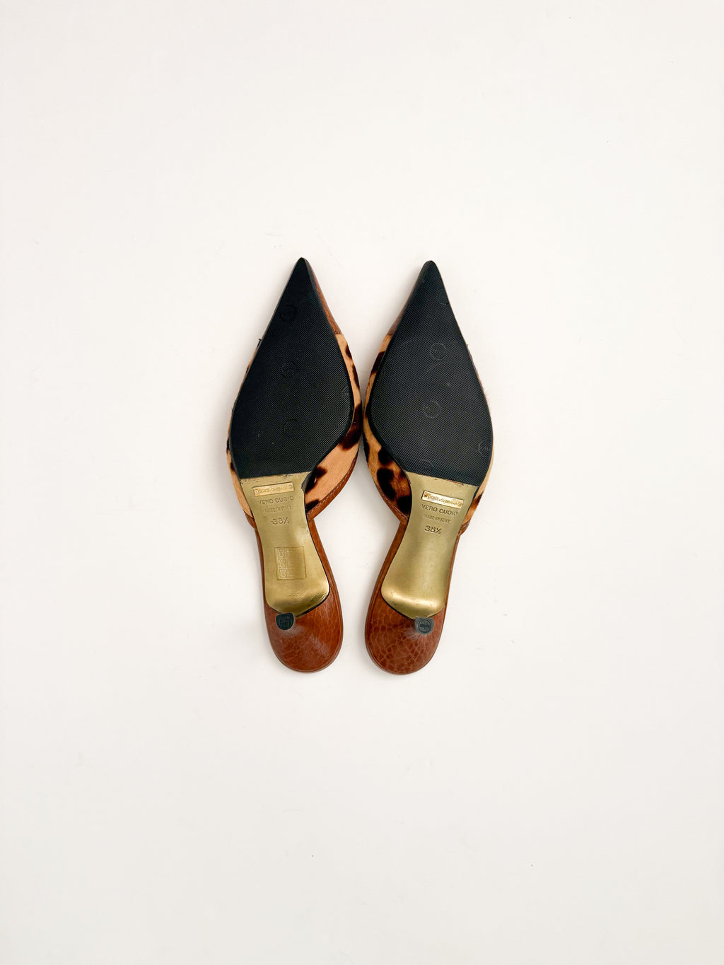 Dolce & Gabbana Leopard Ponyhair Pointed Mules