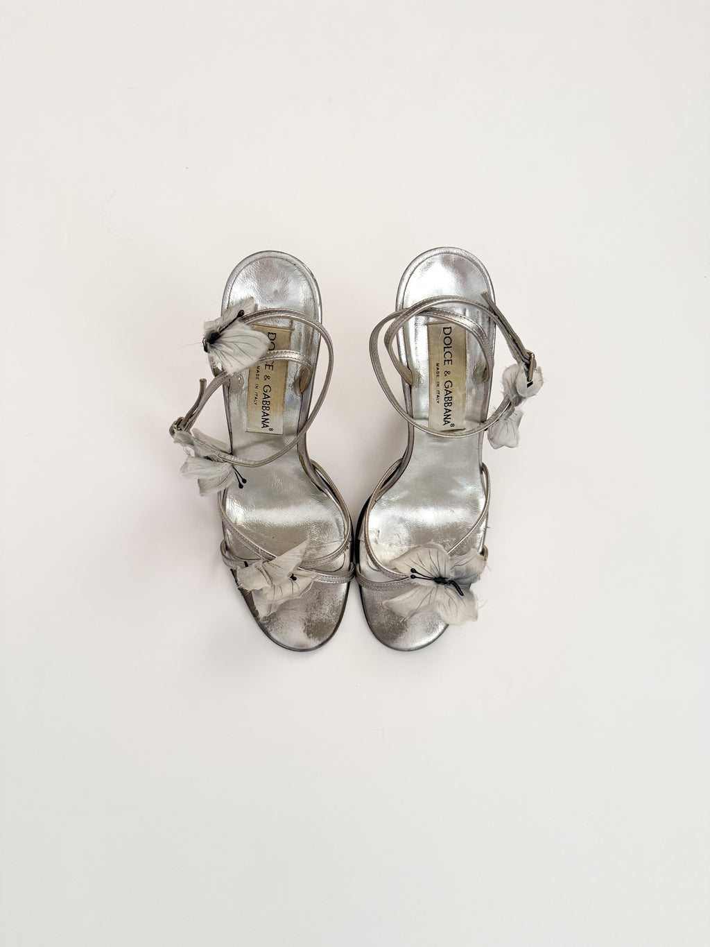Dolce & Gabbana S/S 1998 ‘Stromboli’ Silver Butterfly Heels