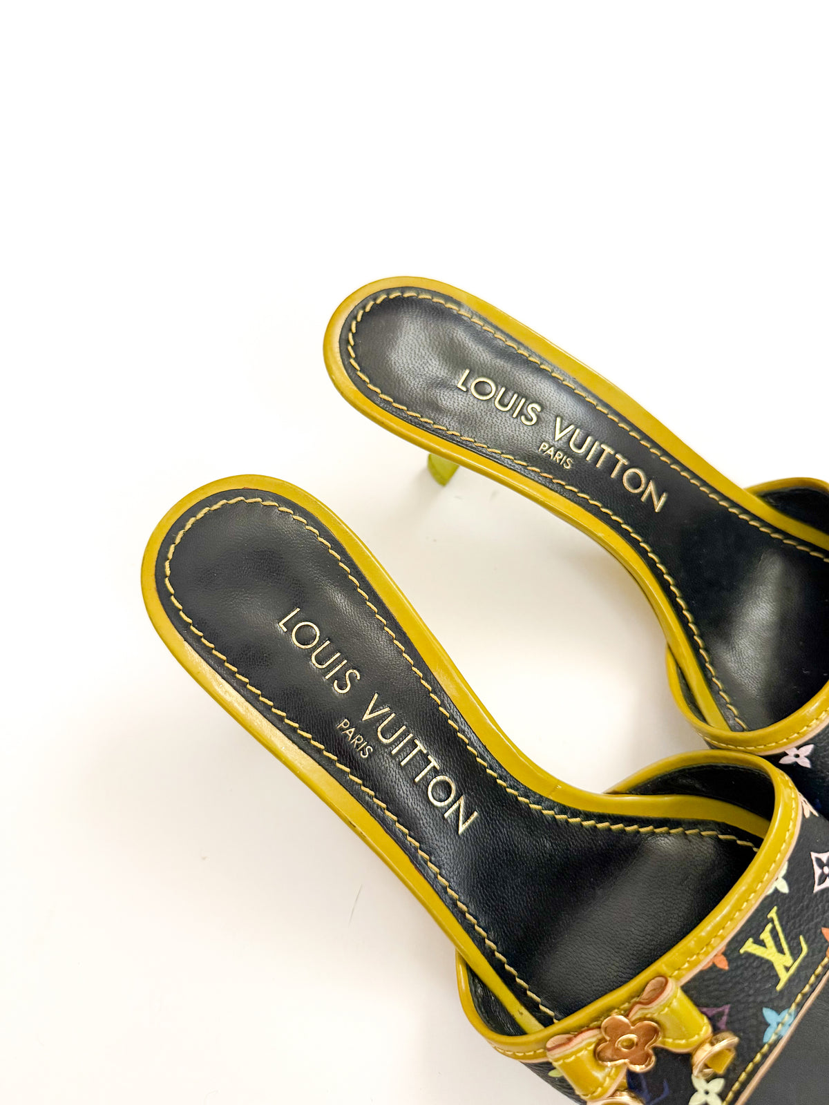 Louis Vuitton Multicolor Murakami Leather Kitten Heels