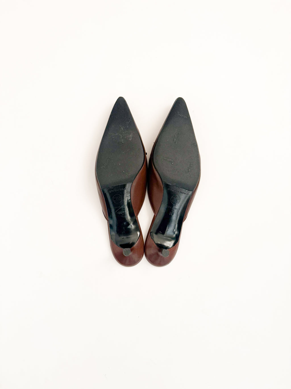 Chanel 1999 Brown Leather Mules