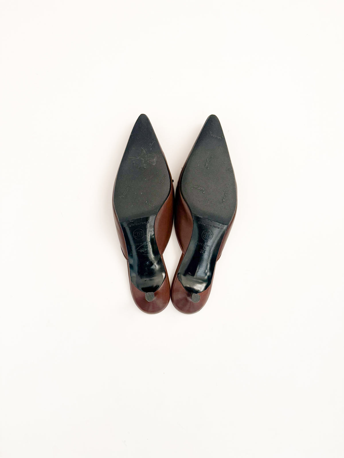 Chanel 1999 Brown Leather Mules