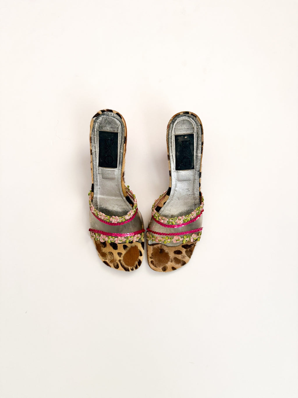 Dolce & Gabbana Ponyhair Sequin PVC Heels