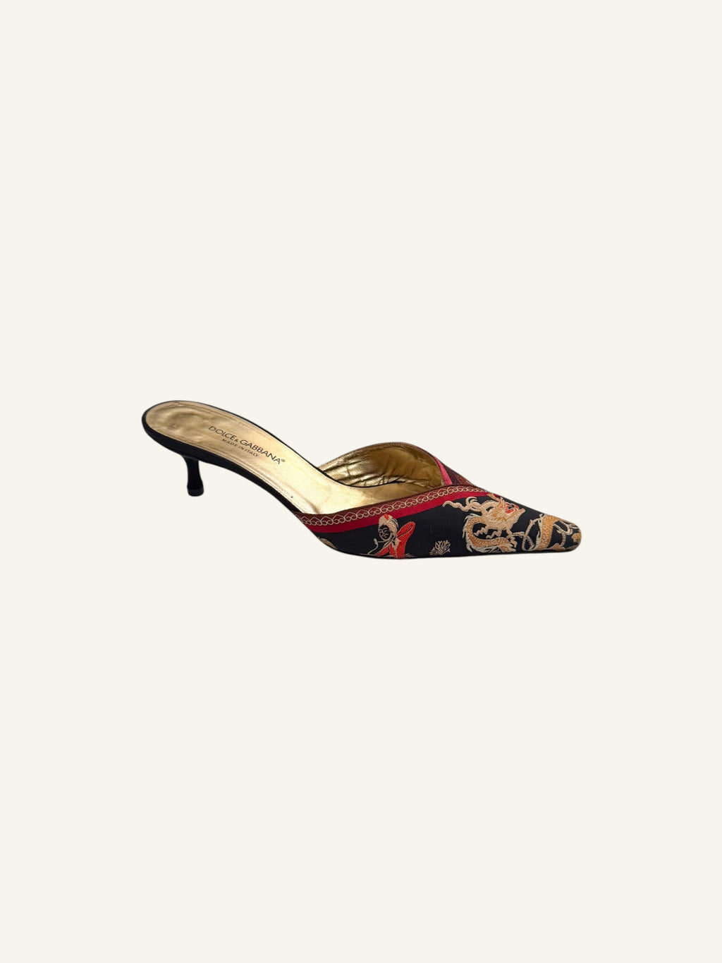 Dolce & Gabbana Dragon Embroidered Mules