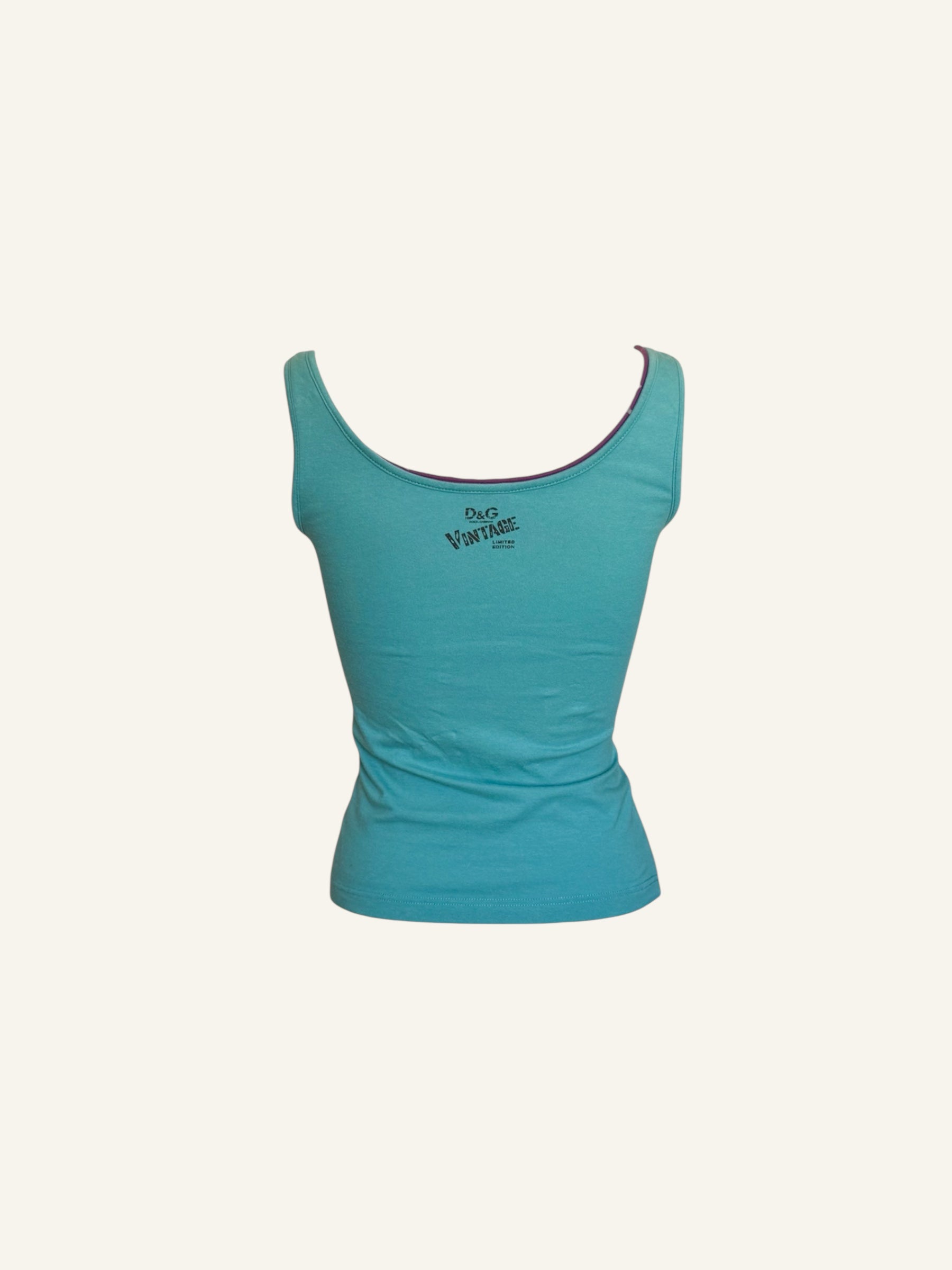 Dolce & Gabbana 'New Face' Blue Tank Top