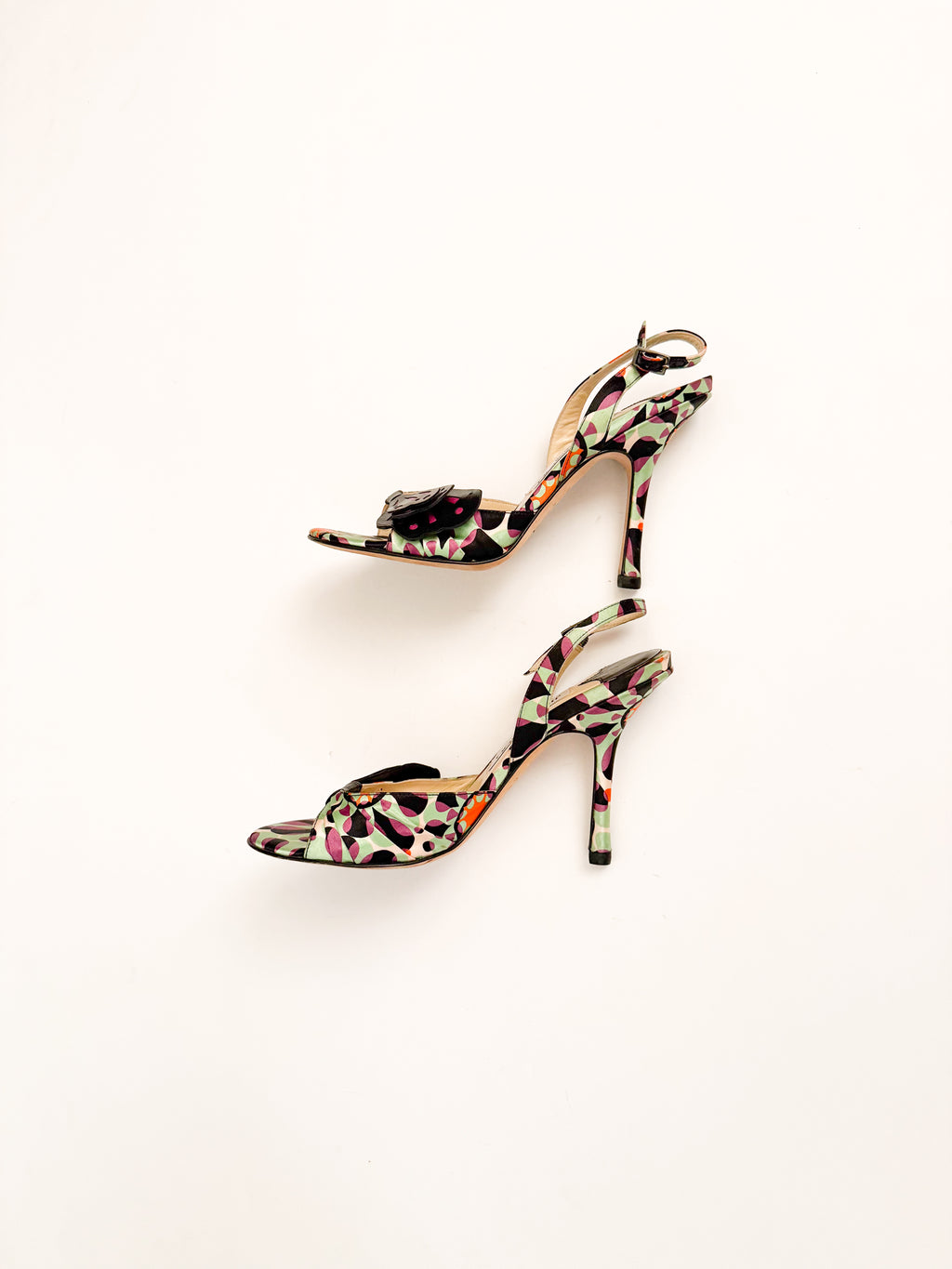 Jimmy Choo Butterfly Appliqué Satin Slingback Heels