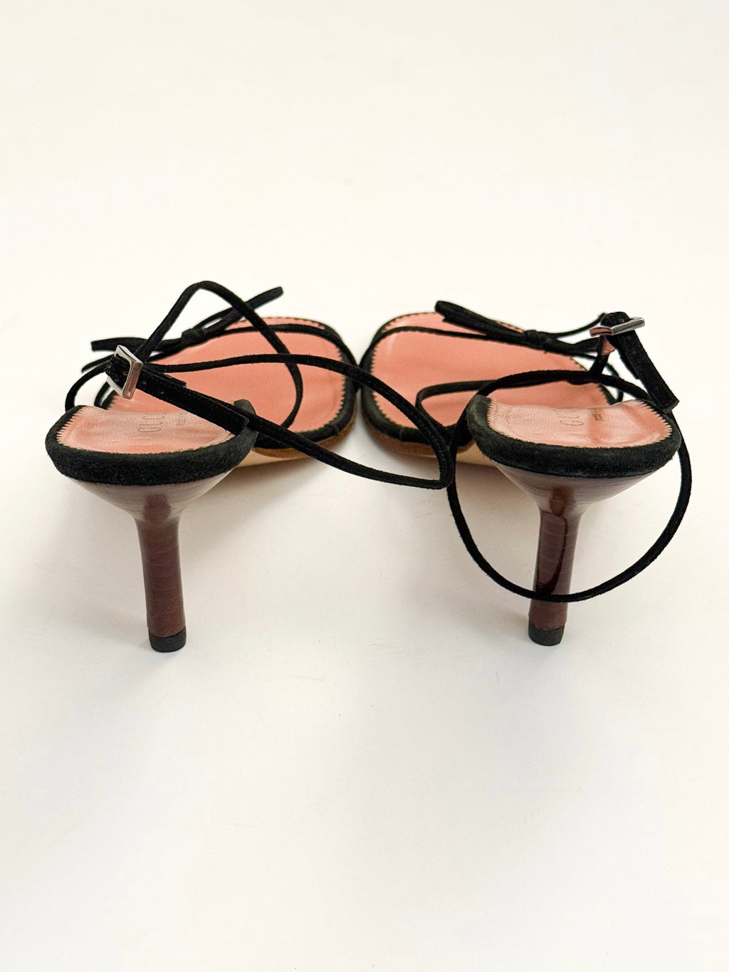 Gucci Thin Strappy Black Bow Heels